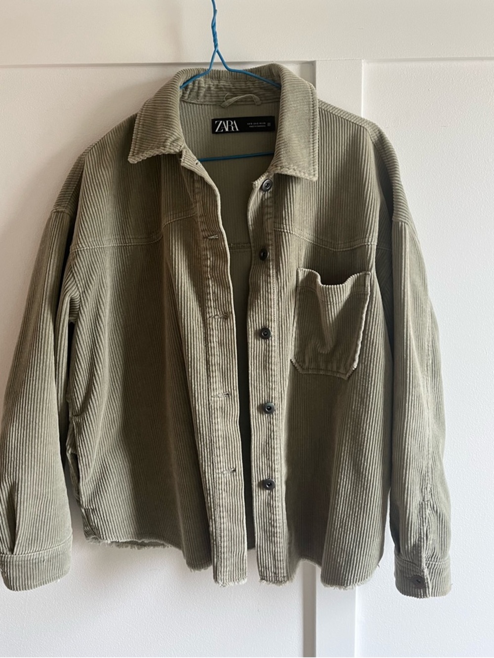 ZARA Olive Green Corduroy Shacket